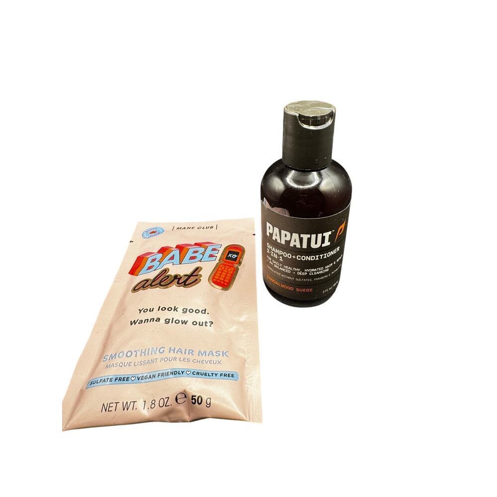 NWT Papatui Shampoo+Conditioner Travel Size(3oz) & Babe Alert Hair Mask(1.8oz)